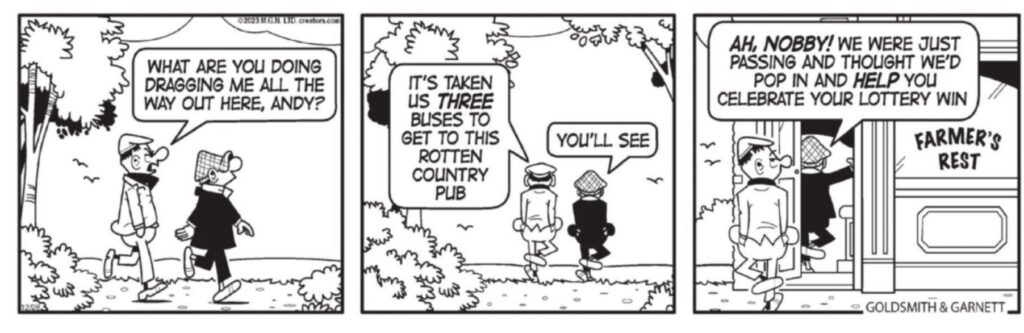 Andy Capp looking for free booze
