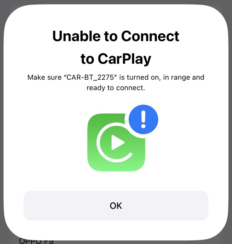 Apple CarPlay Error