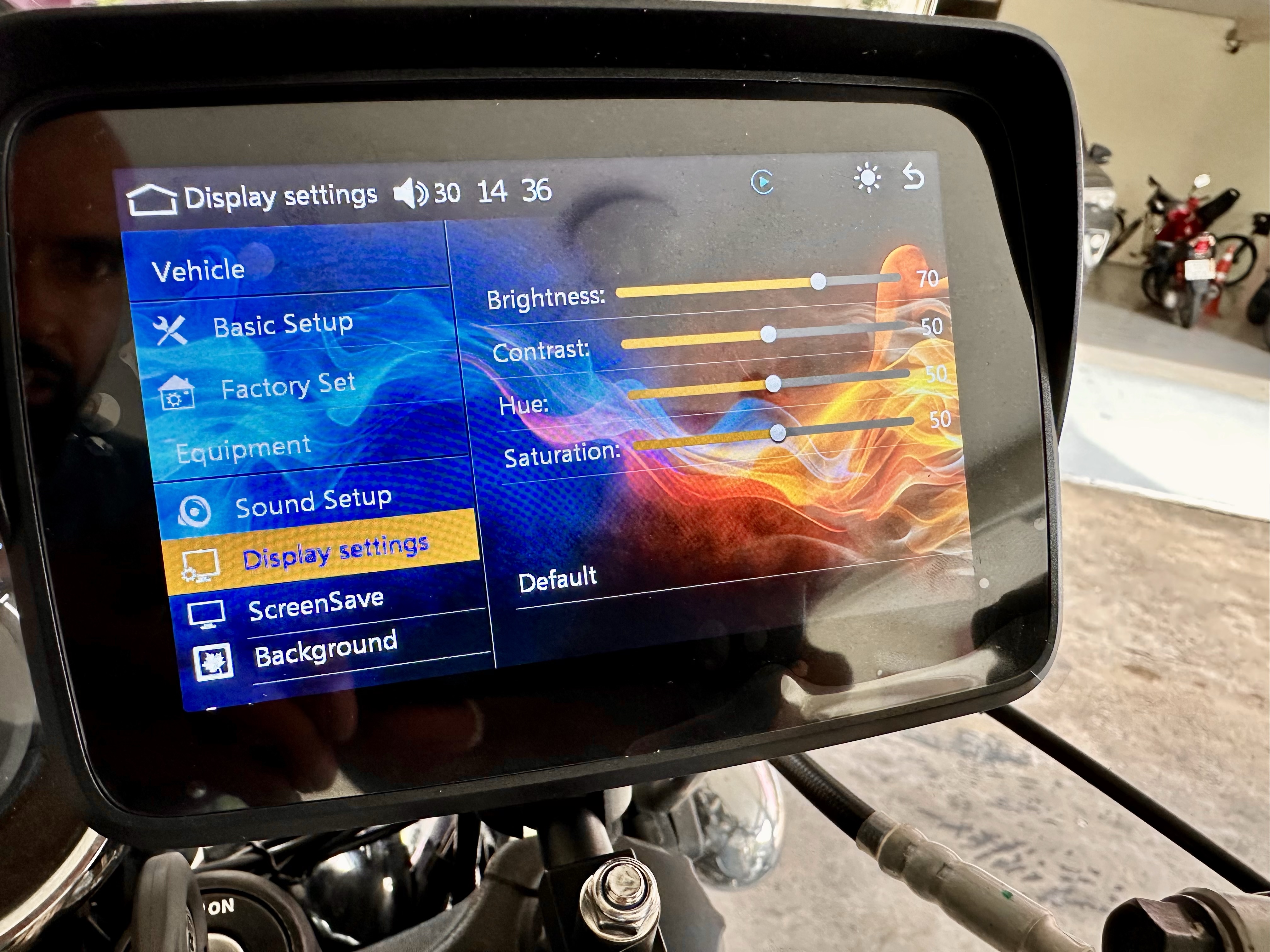 CarPlay unit display settings