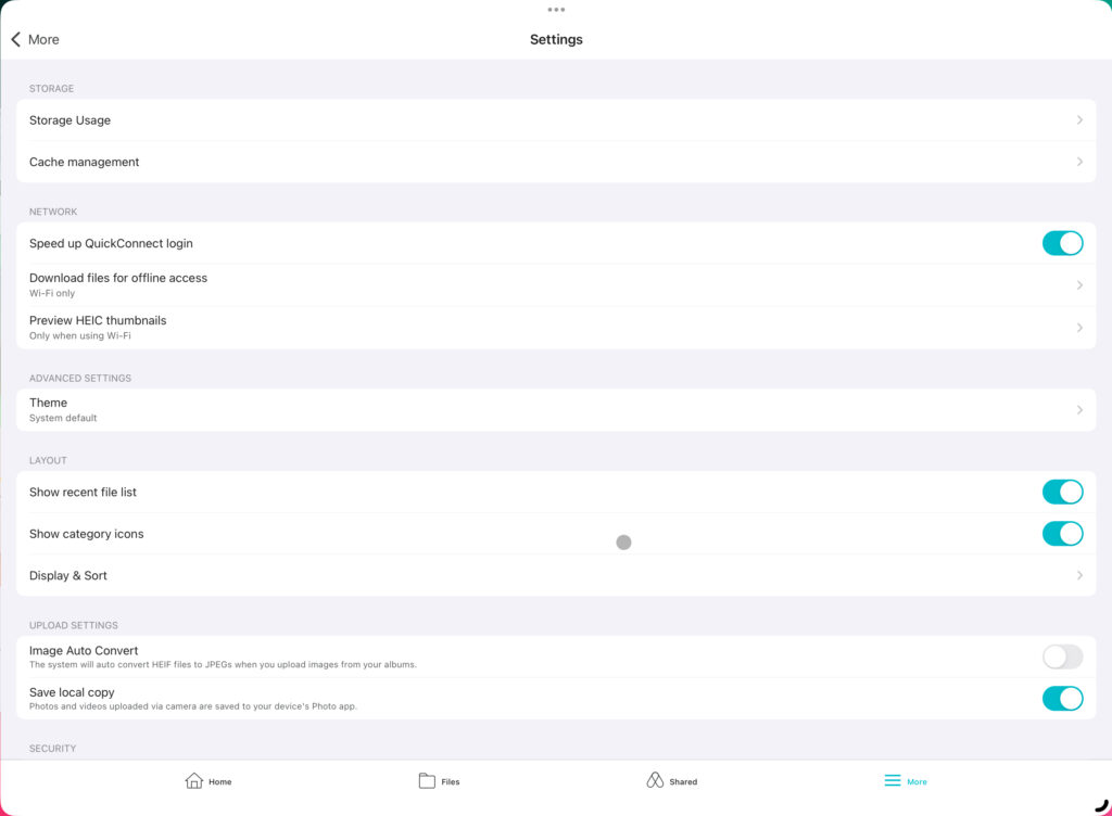 Synology Drive Settings