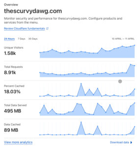 Cloudflare statistics example for this blog