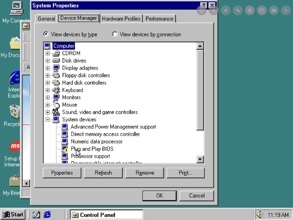 Device Manager - Plug and Play BIOS