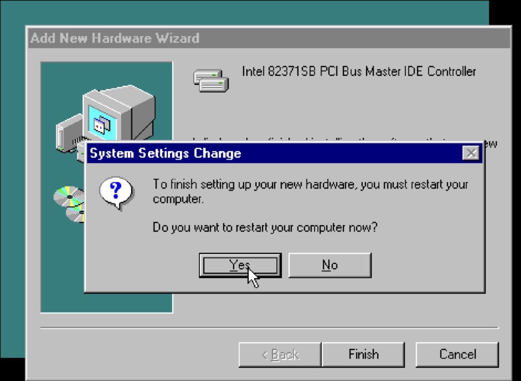 Do you want to restart your computer now?