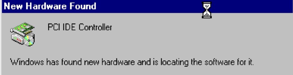New Hardware Found : PCI IDE Controller