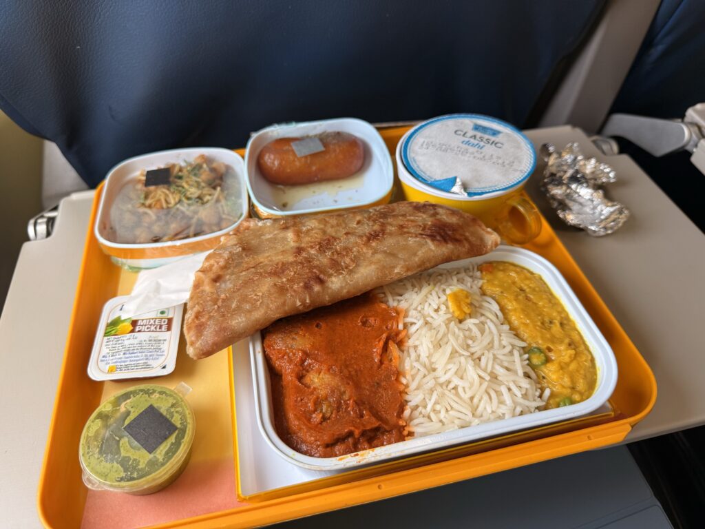 Lunch aboard Bhutan Airlines flight from Kolkata to Bangkok