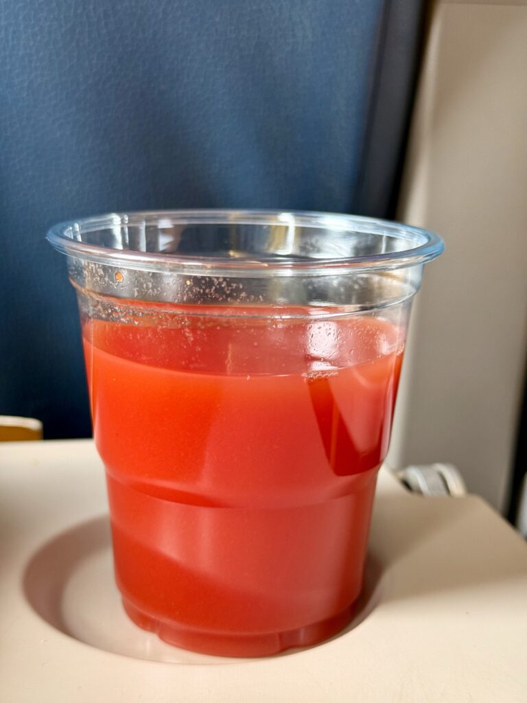 Tomato Juice aboard Bhutan Airlines flight from Kolkata to Bangkok