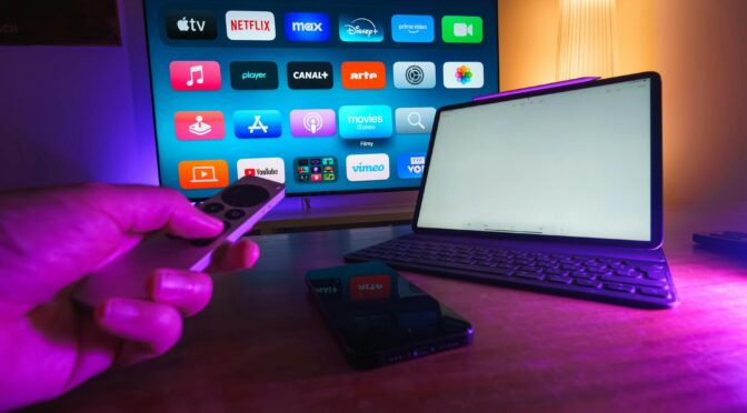 home entertainment setup with streaming services