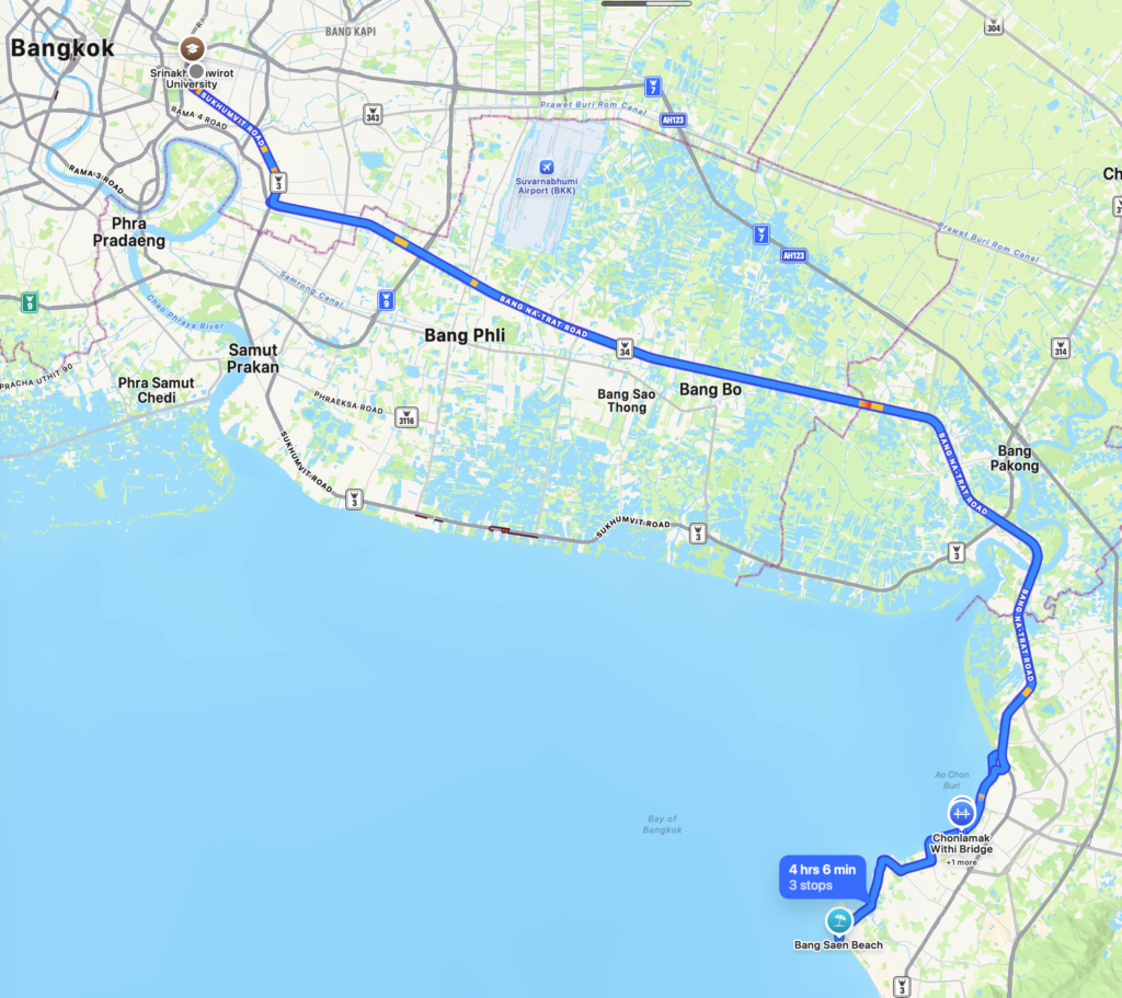 Phrom Phong to Bang Saen Beach and back