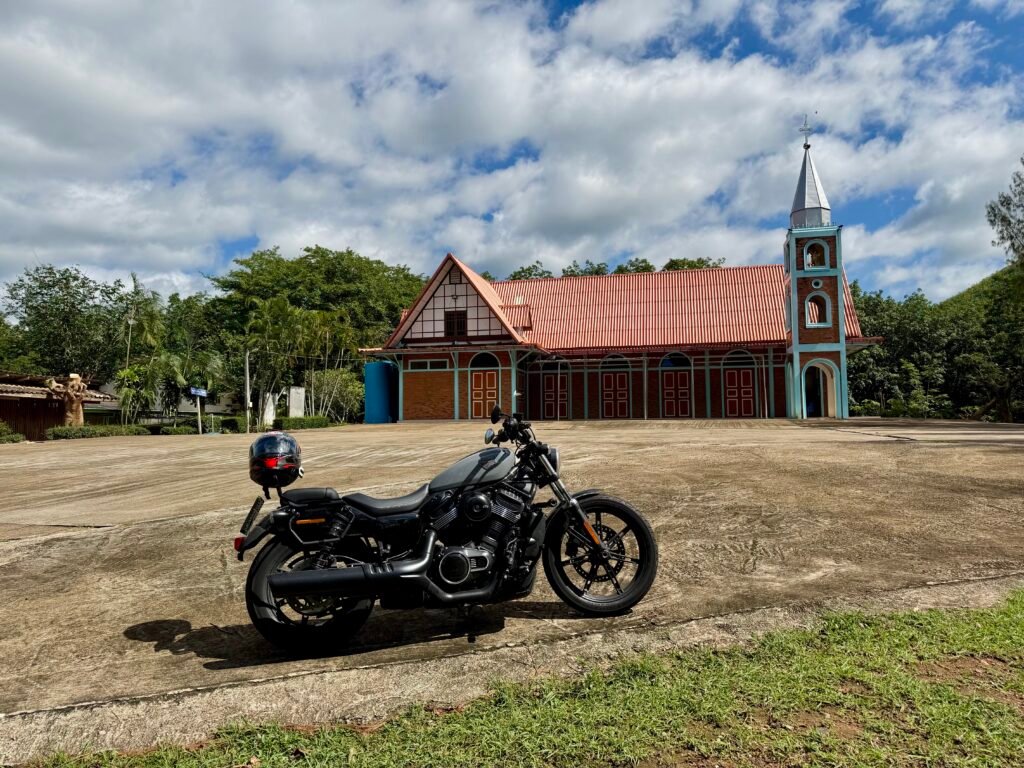 Nightster 975 in front of Our Lady of Fatima Church, Huai Khlum